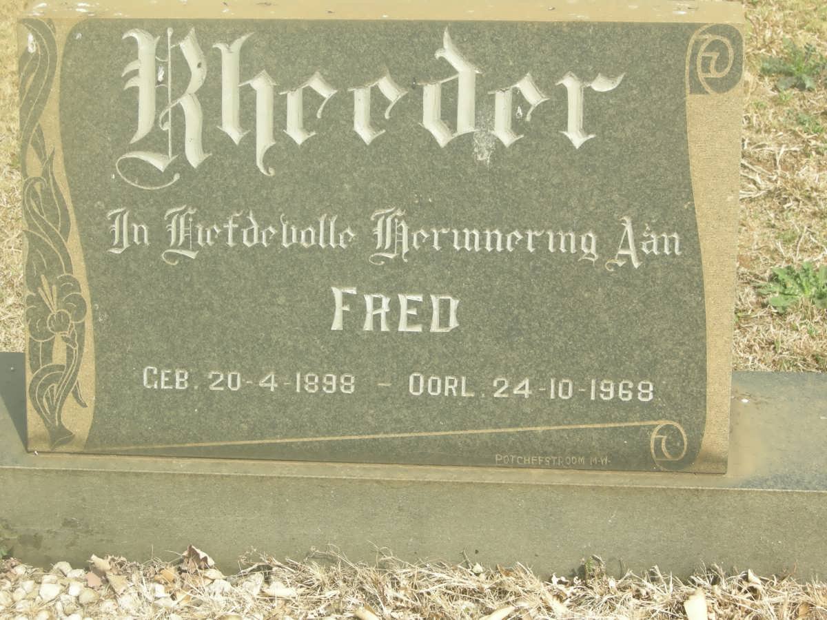 RHEEDER Fred 1898-1968