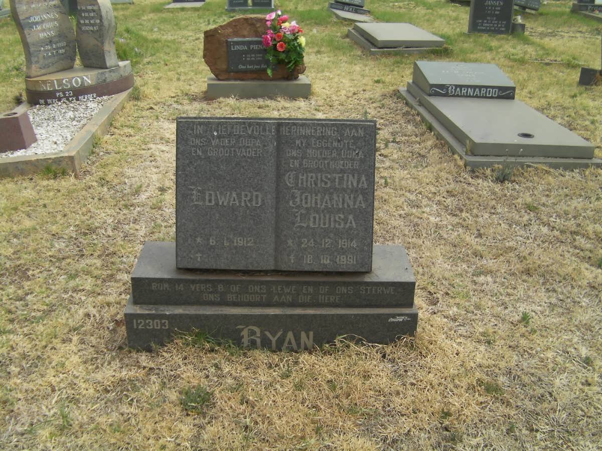 RYAN Edward 1912-1997 &amp; Christina Johanna Louisa 1914-1991