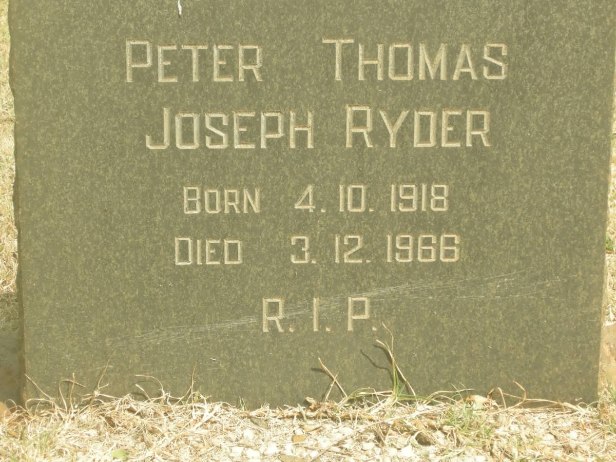 RYDER Peter Thomas Joseph 1918-1966