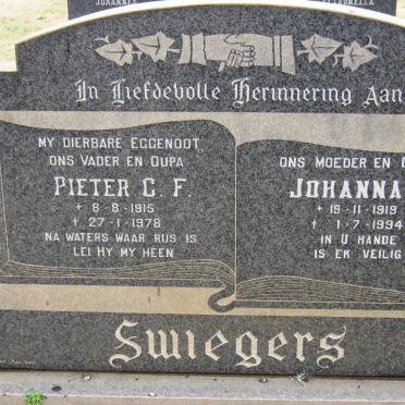 SWIEGERS Pieter C.F. 1915-1978 &amp; Johanna H. 1919-1994