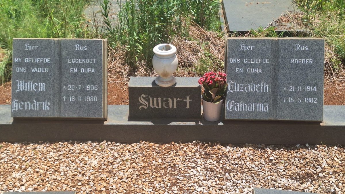 SWART Willem Hendrik 1906-1980 & Elizabeth Catharina v.d. MERWE 1914-1982  