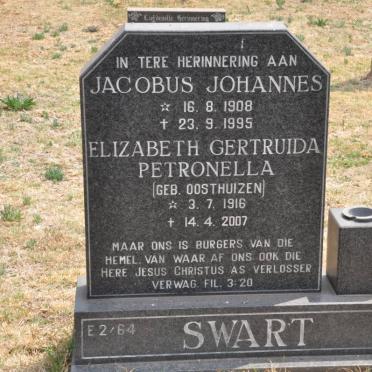 SWART Jacobus Johannes 1908-1995 &amp; Elizabeth Gertruida Petronella OOSTHUIZEN 1916-2007