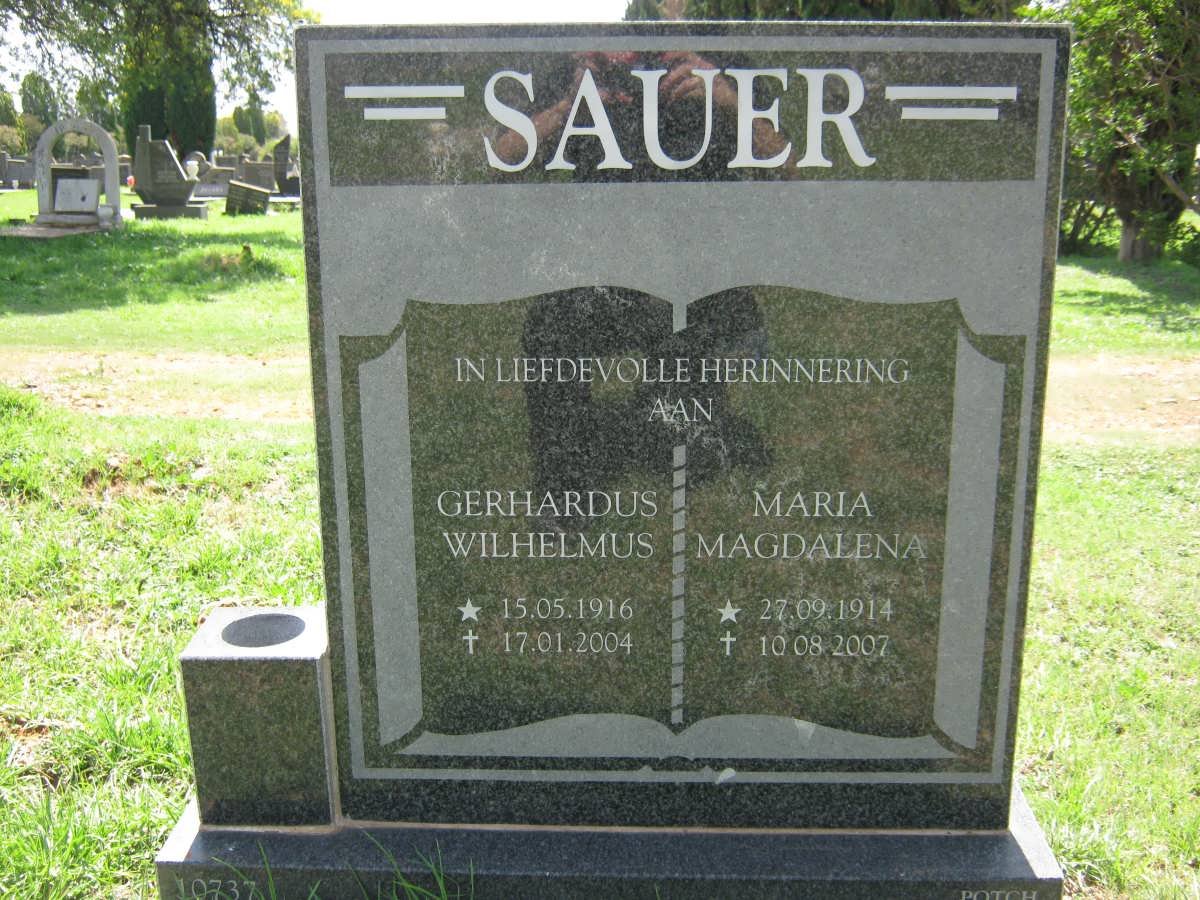 SAUER Gerhardus Wilhelmus 1916-2004 &amp; Maria Magdalena 1914-2007