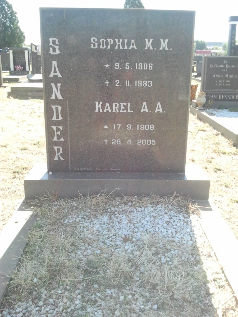 SANDER Karel A.A. 1908-2005 &amp; Sophia M.M. 1906-1983