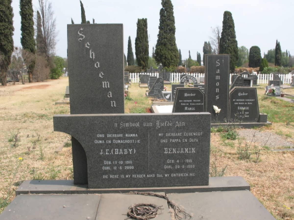 SCHOEMAN Benjamin 1915-1980 &amp; J.I. 1916-2000