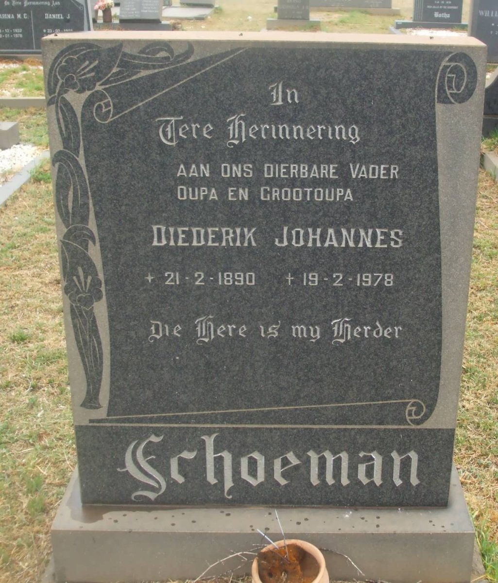 SCHOEMAN Diederik Johannes 1890-1978