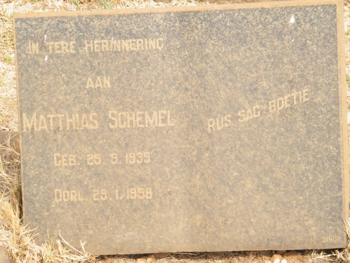 SCHEMEL Matthias 1935-1958