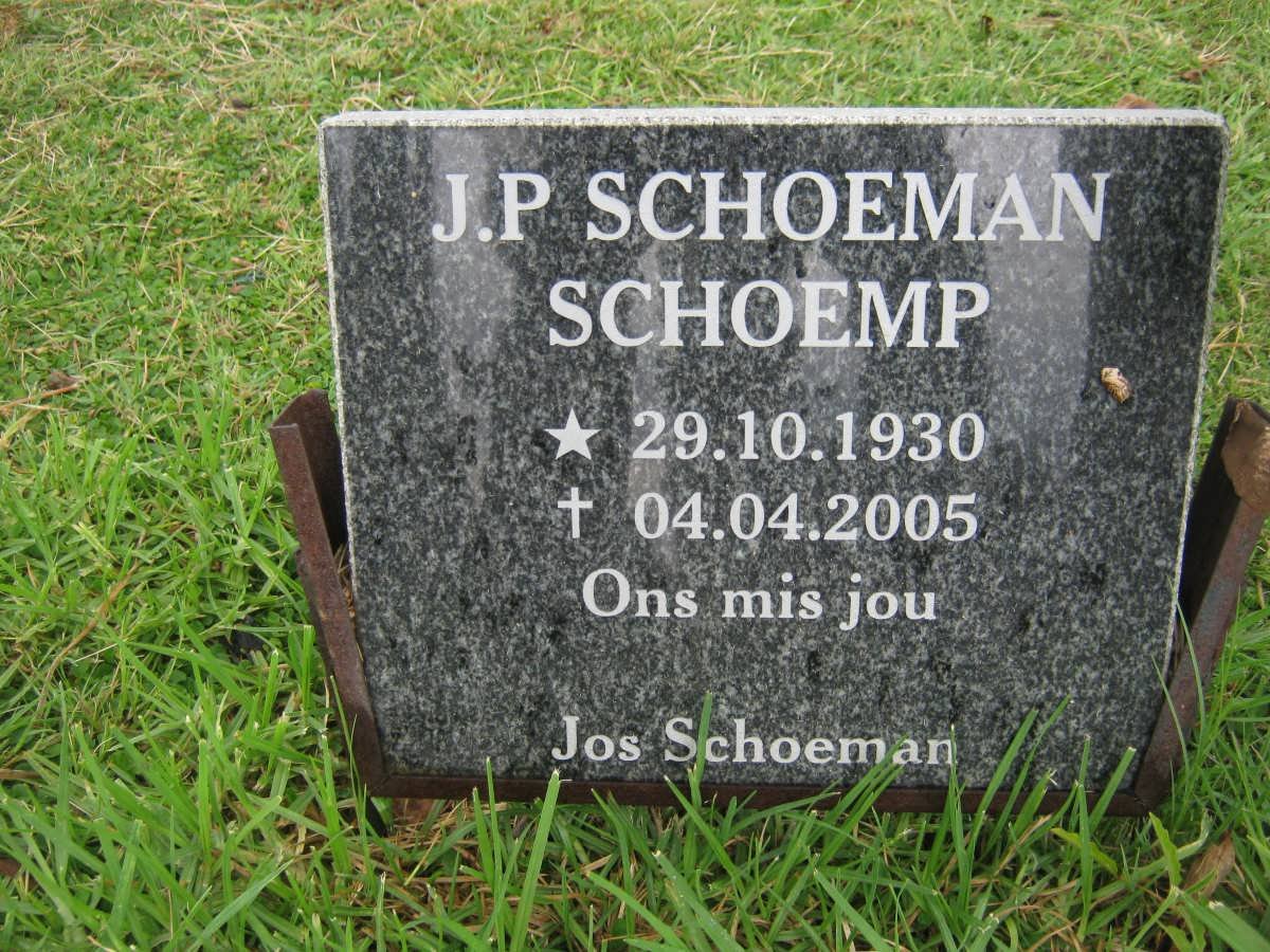 SCHOEMAN J.P. 1930-2005