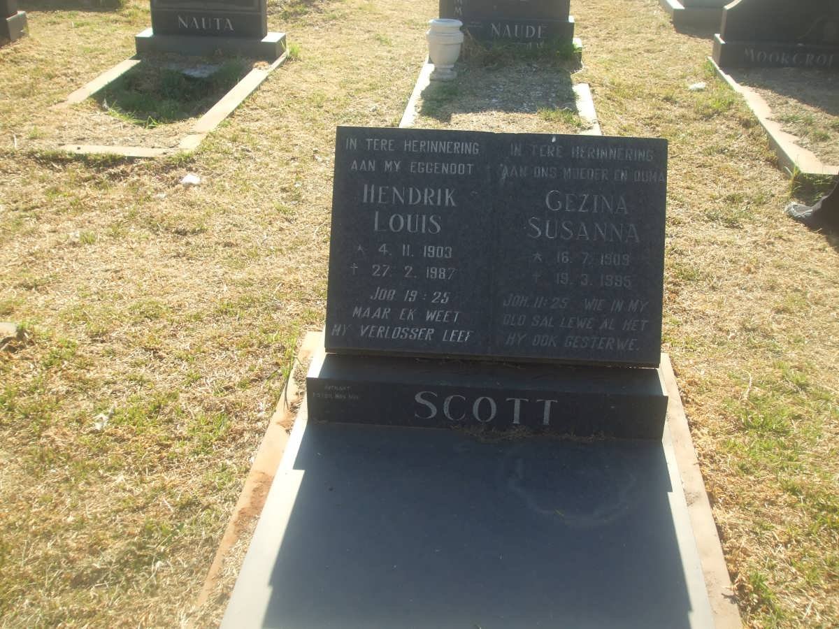 SCOTT Hendrik Louis 1903-1987 &amp; Gezina Susanna 1909-1995