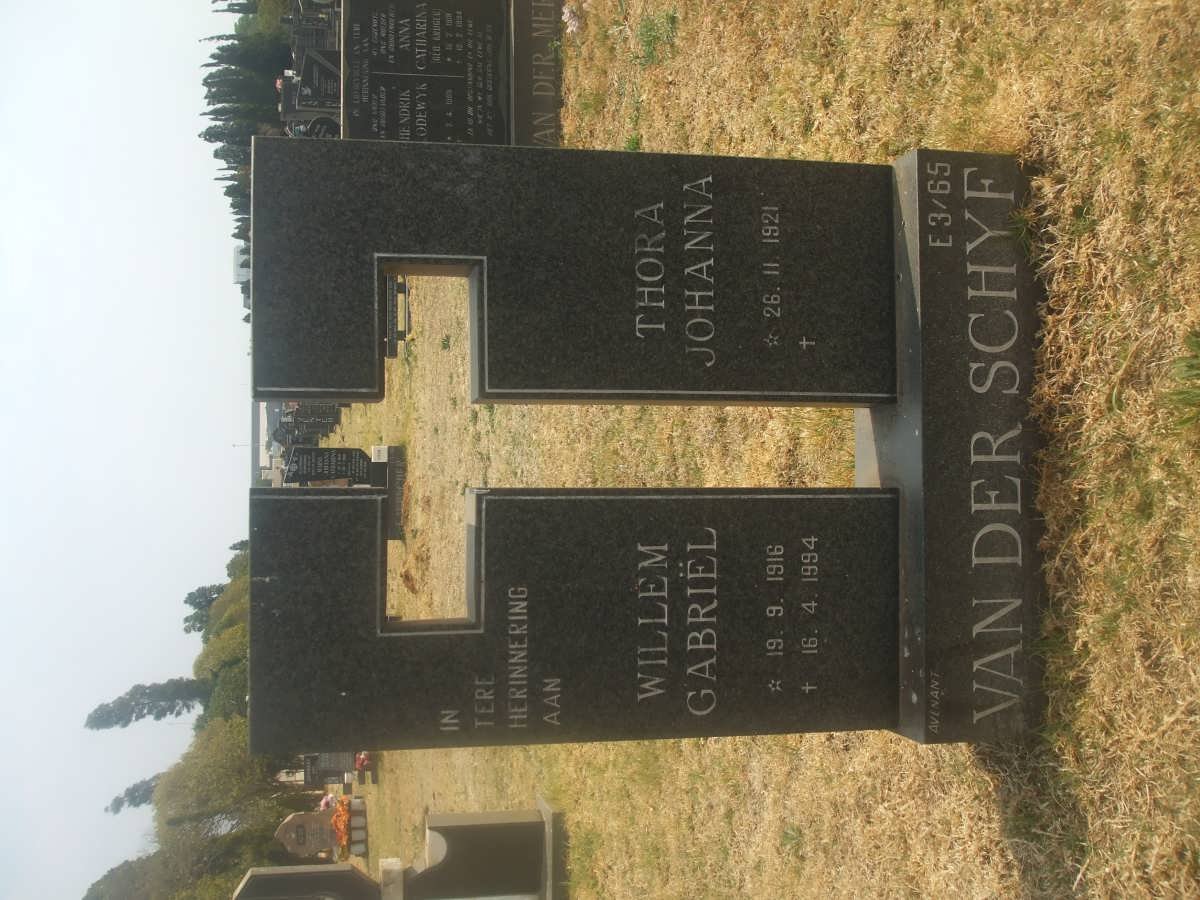SCHYF Willem Gabriël, van der 1916-1994&amp; Thora Johanna 1921-