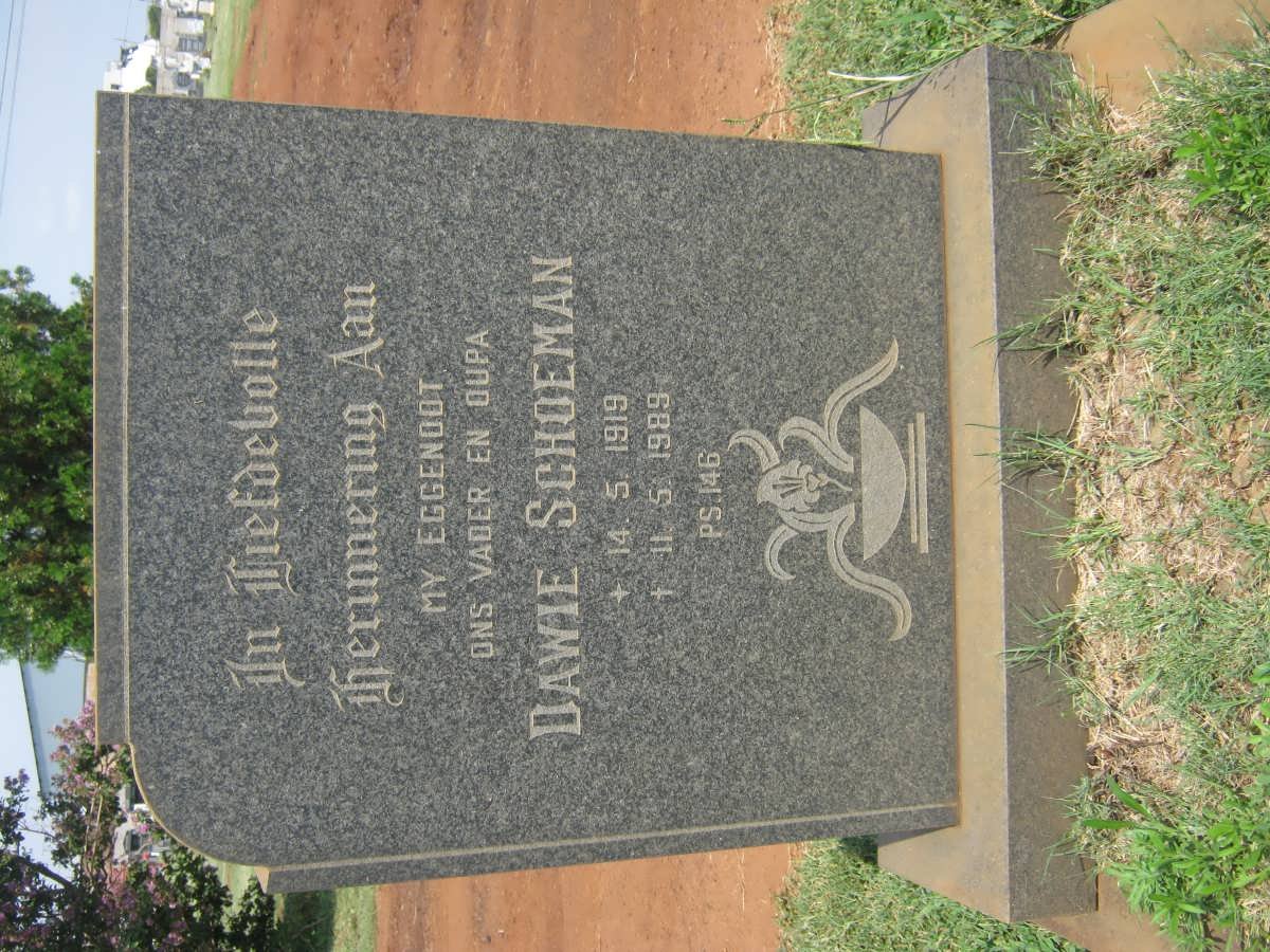 SCHOEMAN Dawie 1919-1989