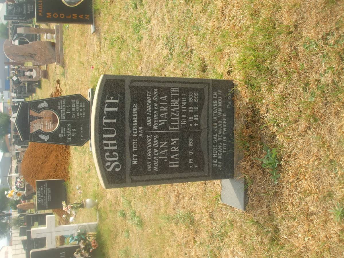 SCHUTTE Maria Elizabeth nee LINDE 1933-1999