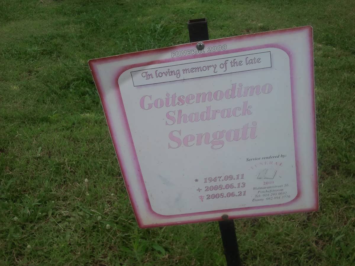 SENGATI Goitsemodimo Shadrack 1947-2008