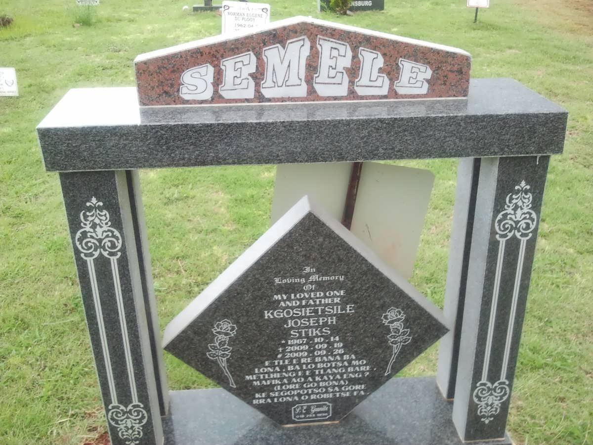 SEMELE Kgosietsile Joseph Stiks 1967-2000