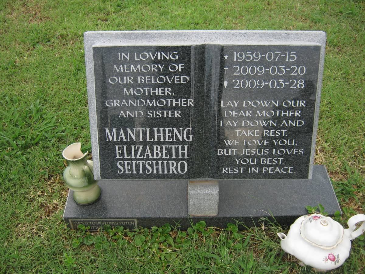 SEITSHIRO Mantlheng Elizabeth 1959-2009