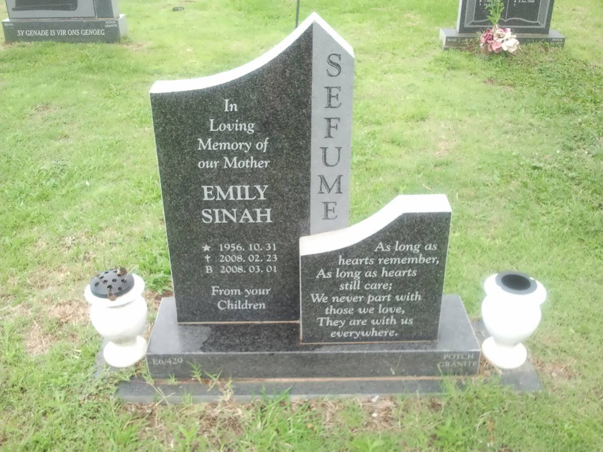 SEFUME Emily Sinah 1956-2008