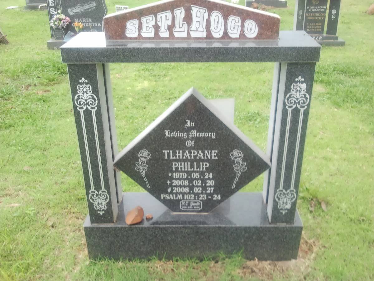 SETLHOGO Tlapane Phillip 1979-2008