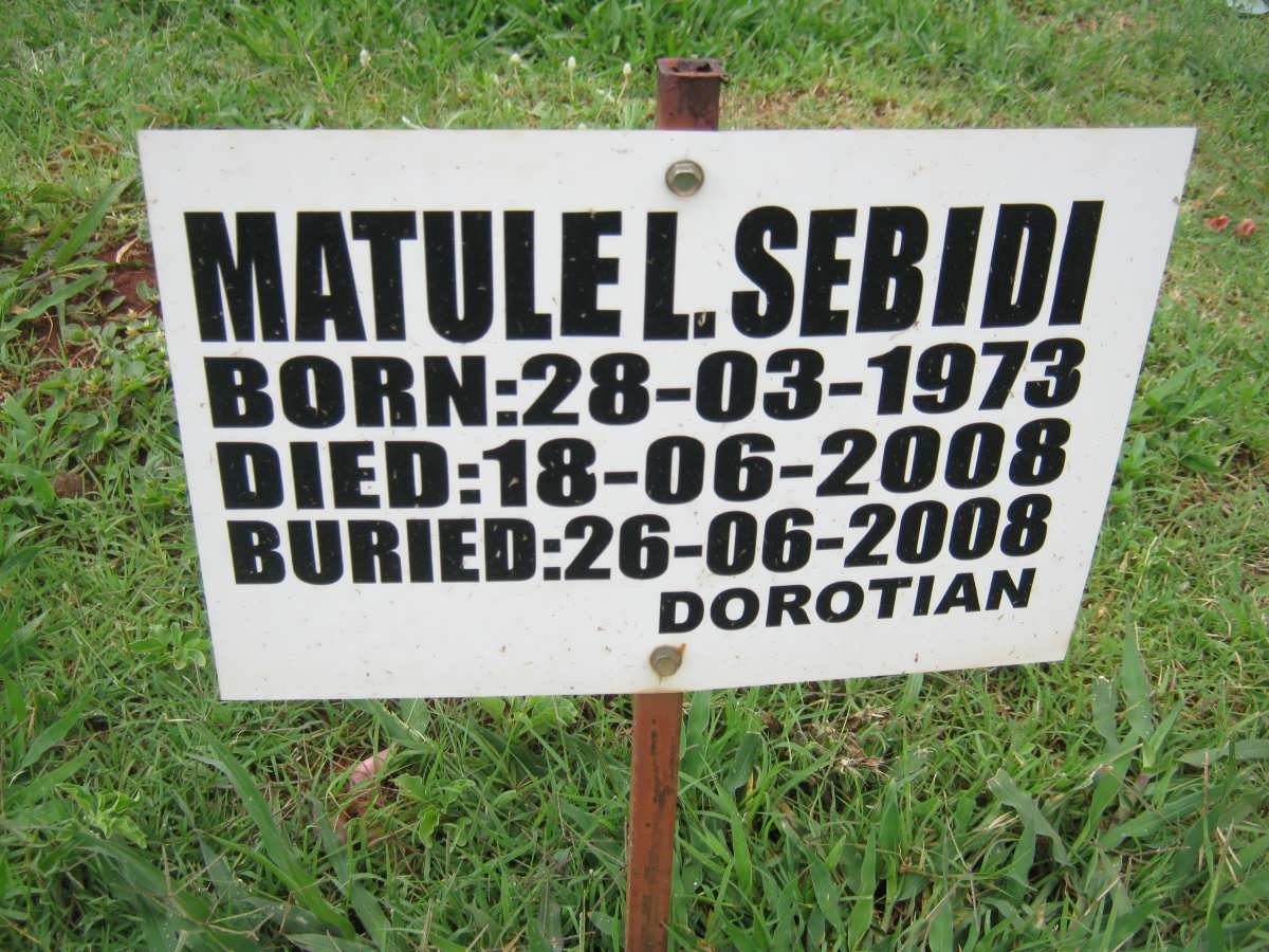 SEBIDI Matule L. 1973-2008