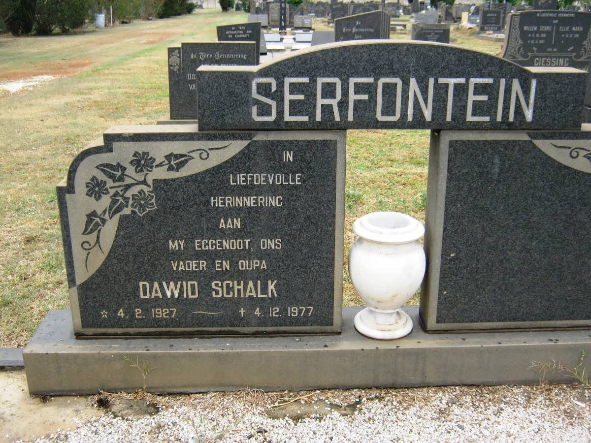SERFONTEIN Dawid Schalk 1927-1977