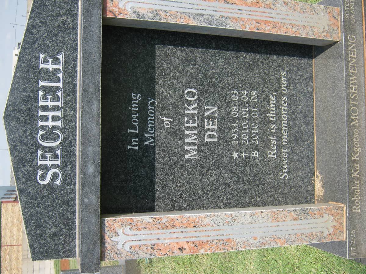 SECHELE Mmeko Den 1933-2010