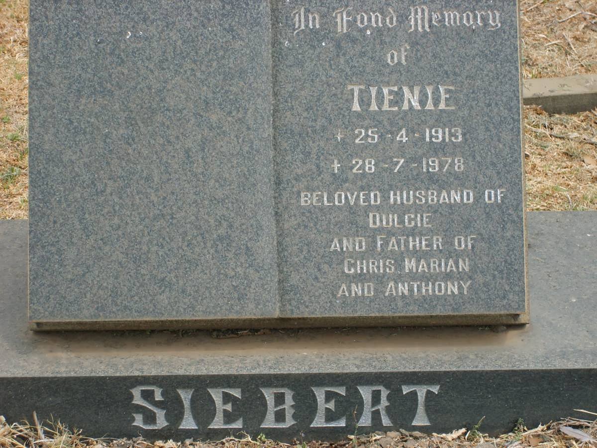 SIEBERT Tienie 1913-1978