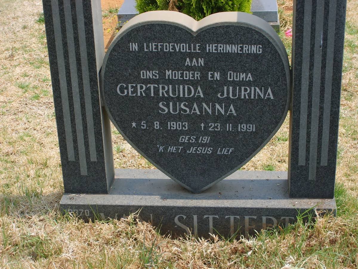 SITTERT Gertruida Jurina Susanna, van 1903-1991