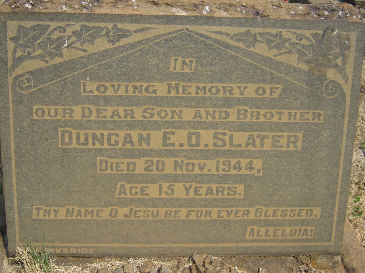 SLATER Duncan E.O. -1944