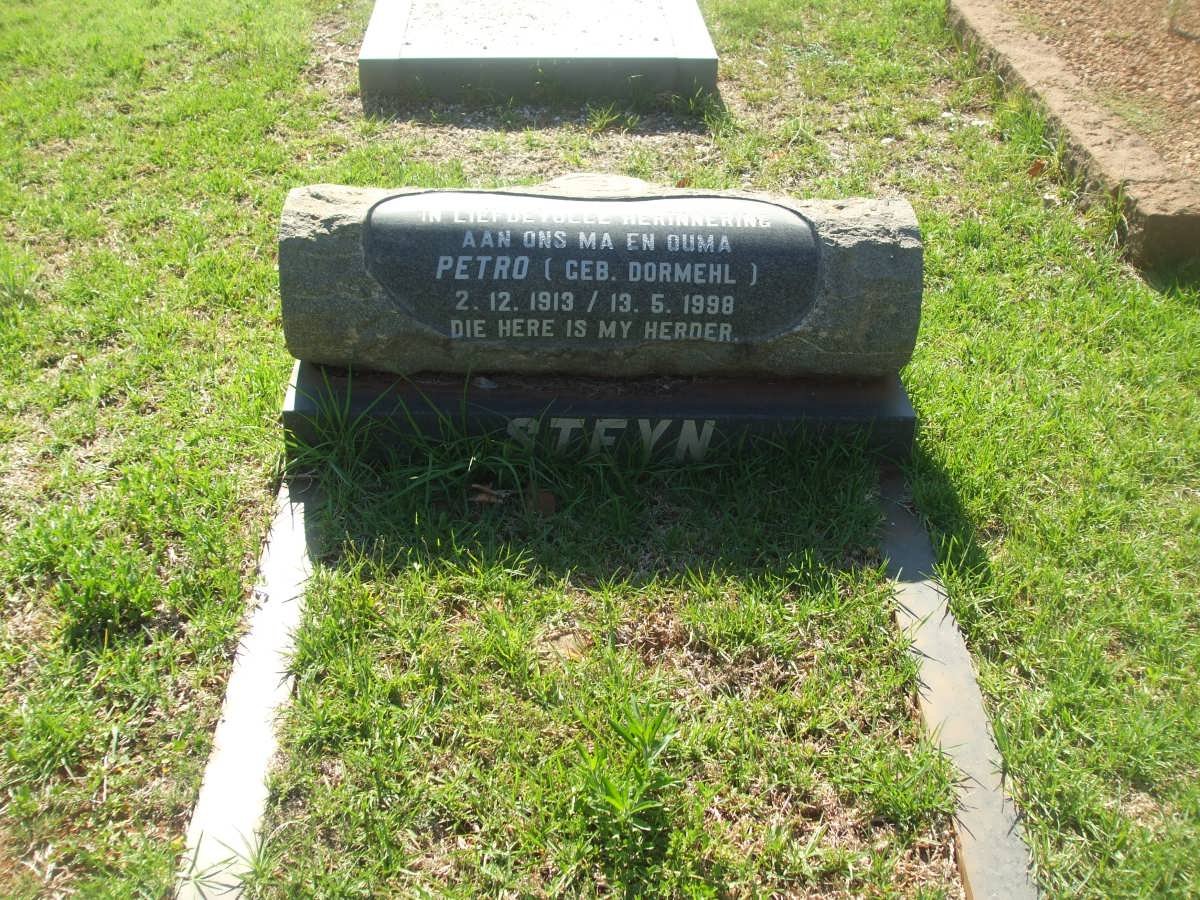 STEYN Petro nee DORMEHL 1913-1998