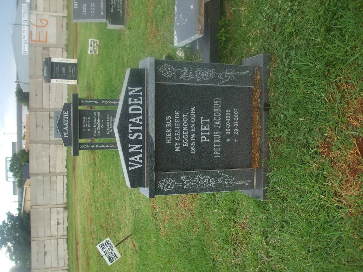 STADEN Petrus Jacobus, van 1936-2007