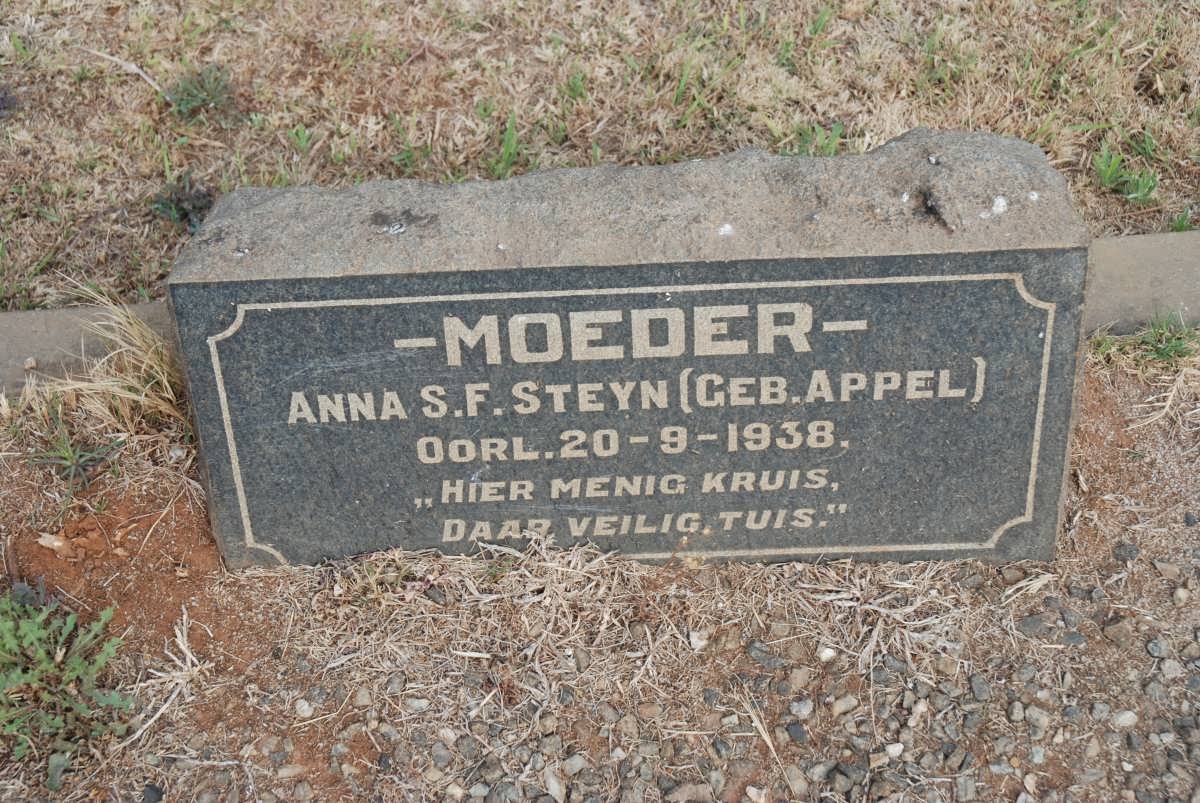 STEYN Anna S.F. nee APPEL -1938