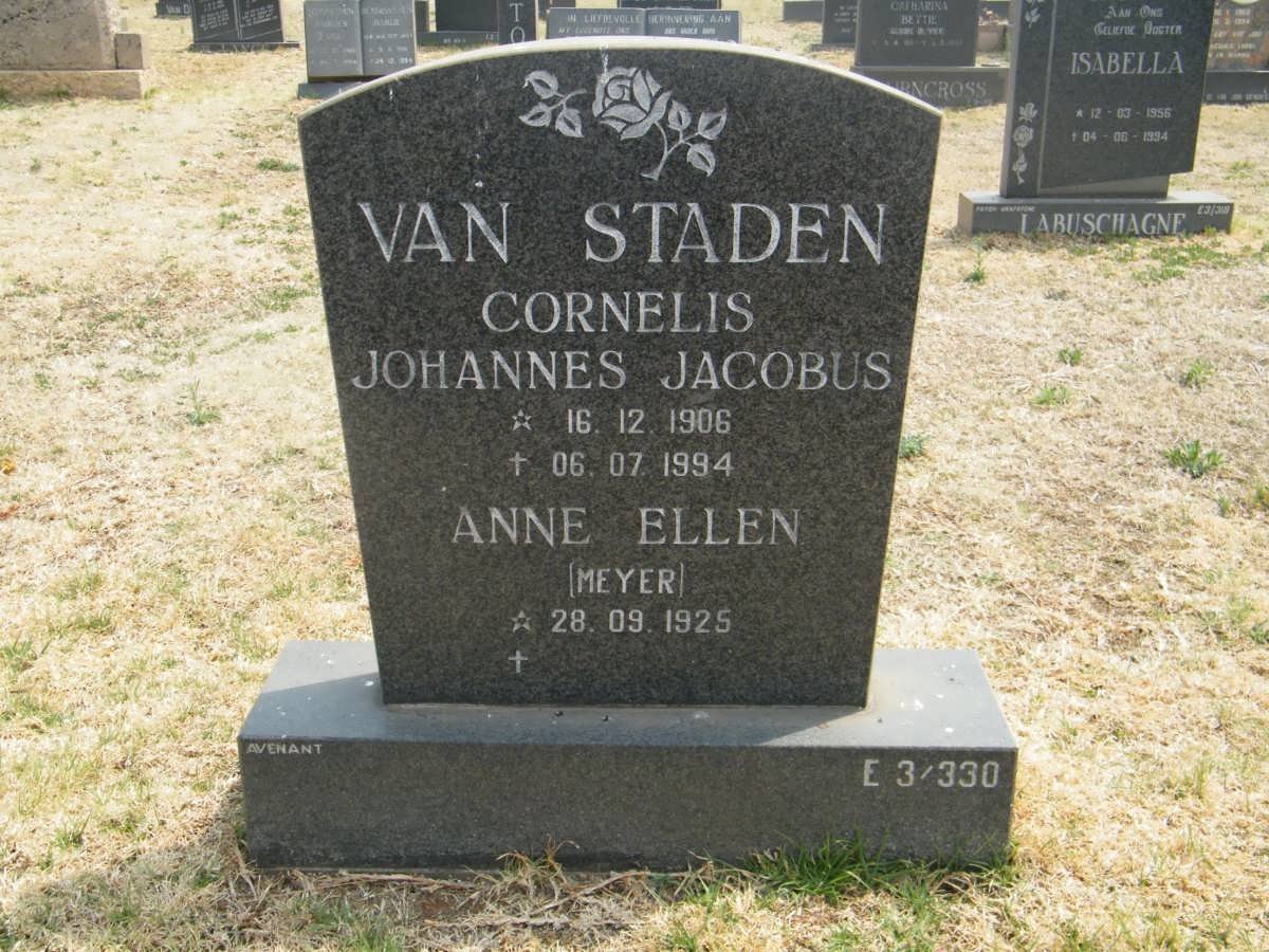 STADEN Cornelius Johannes Jacobus, van 1906-1994 &amp; Anne Ellen MEYER 1925-