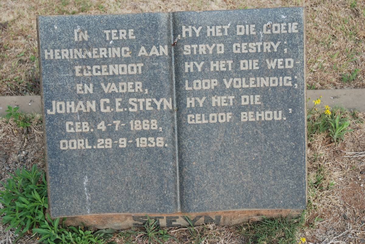 STEYN Johan G.E. 1868-1936