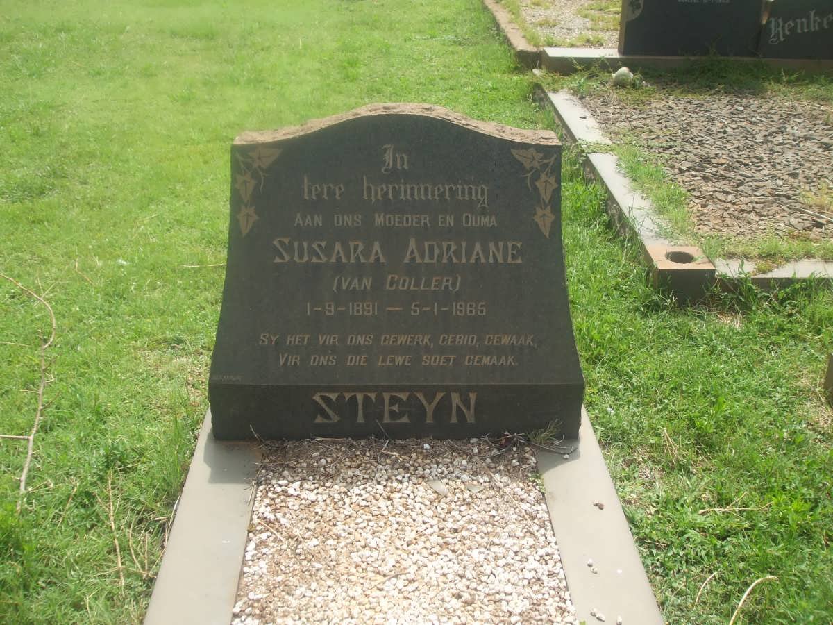 STEYN Susara Adriane nee VAN COLLER 1891-1965