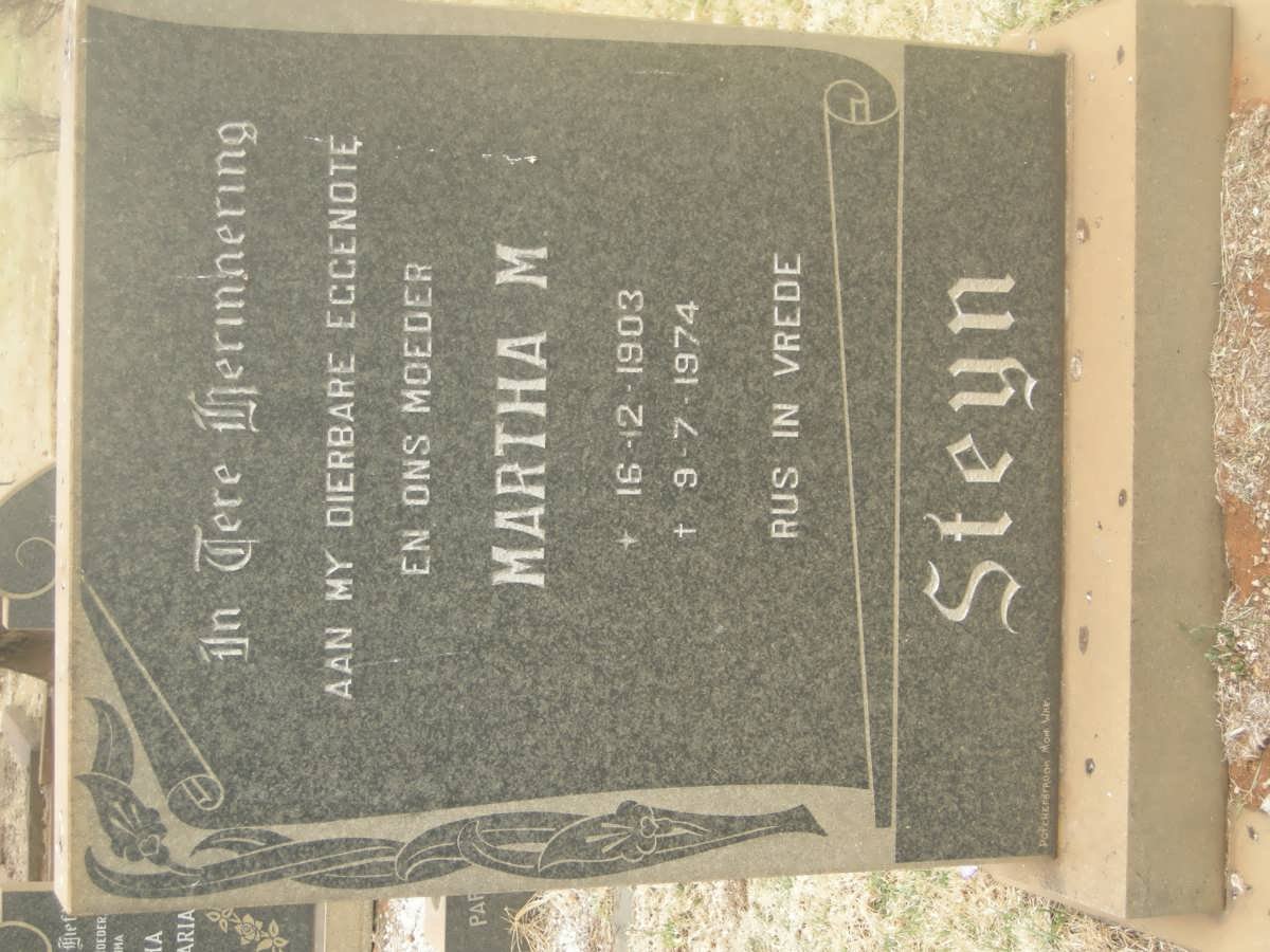 STEYN Martha M. 1903-1974