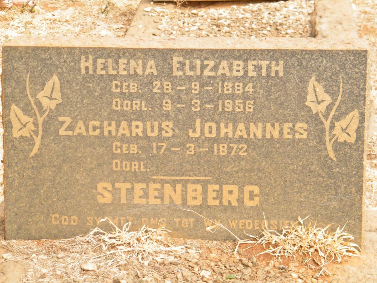 STEENBERG Zacharus Johannes 1872- &amp; Helena Elizabeth 1884-1956