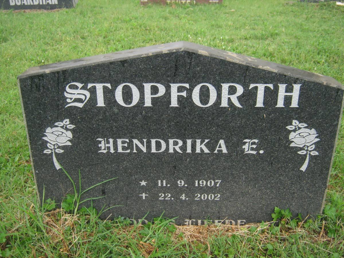STOPFORTH Hendrika E. 1907-2002