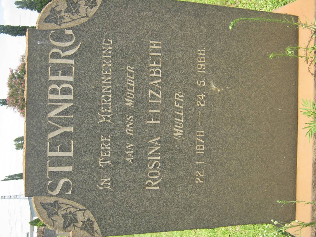 STEYNBERG Rosina Elizabeth nee MULLER 1878-1966