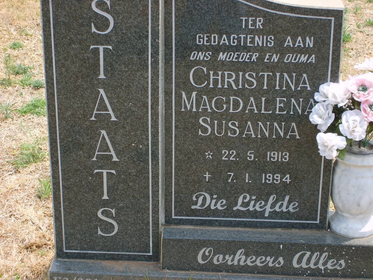 STAATS Christina Magdalena Susanna 1913-1994