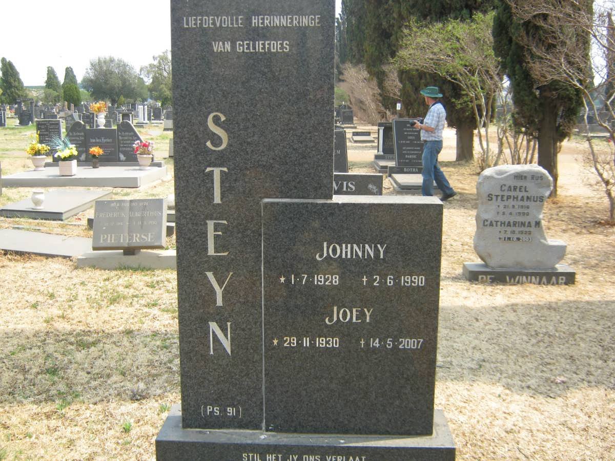 STEYN Johnny 1928-1990 &amp; Joey 1930-2007