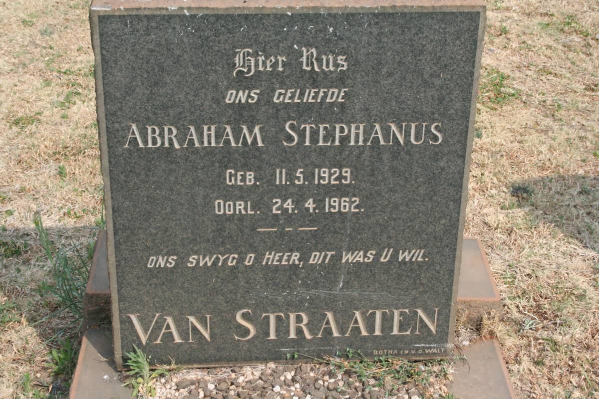 STRAATEN Abraham Stephanus, van 1929-1962