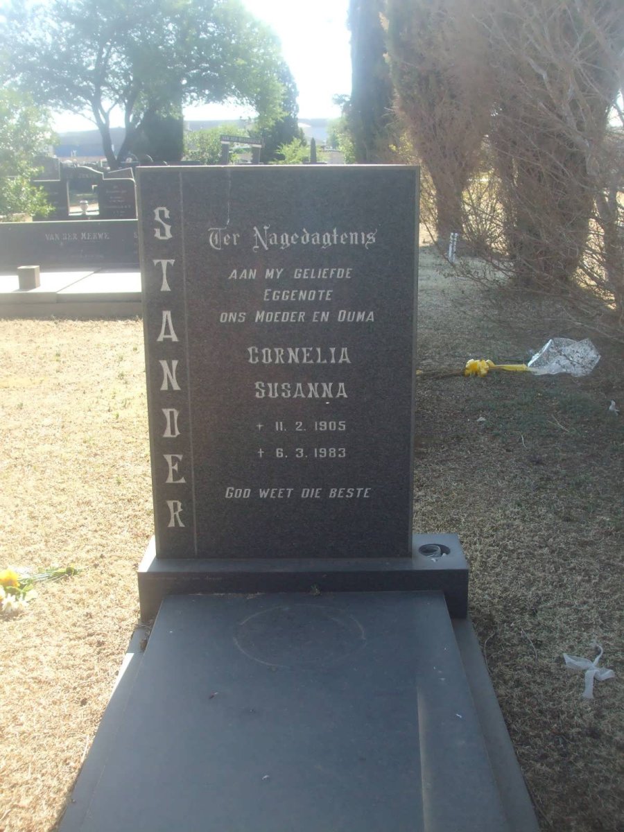 STANDER Cornelia Susanna 1905-1983