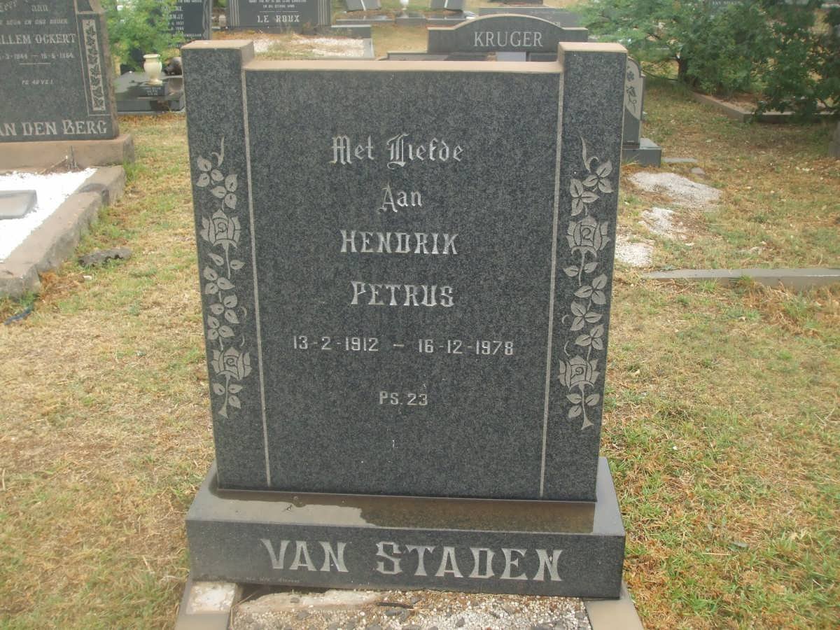 STADEN Hendrik Petrus, van 1912-1978