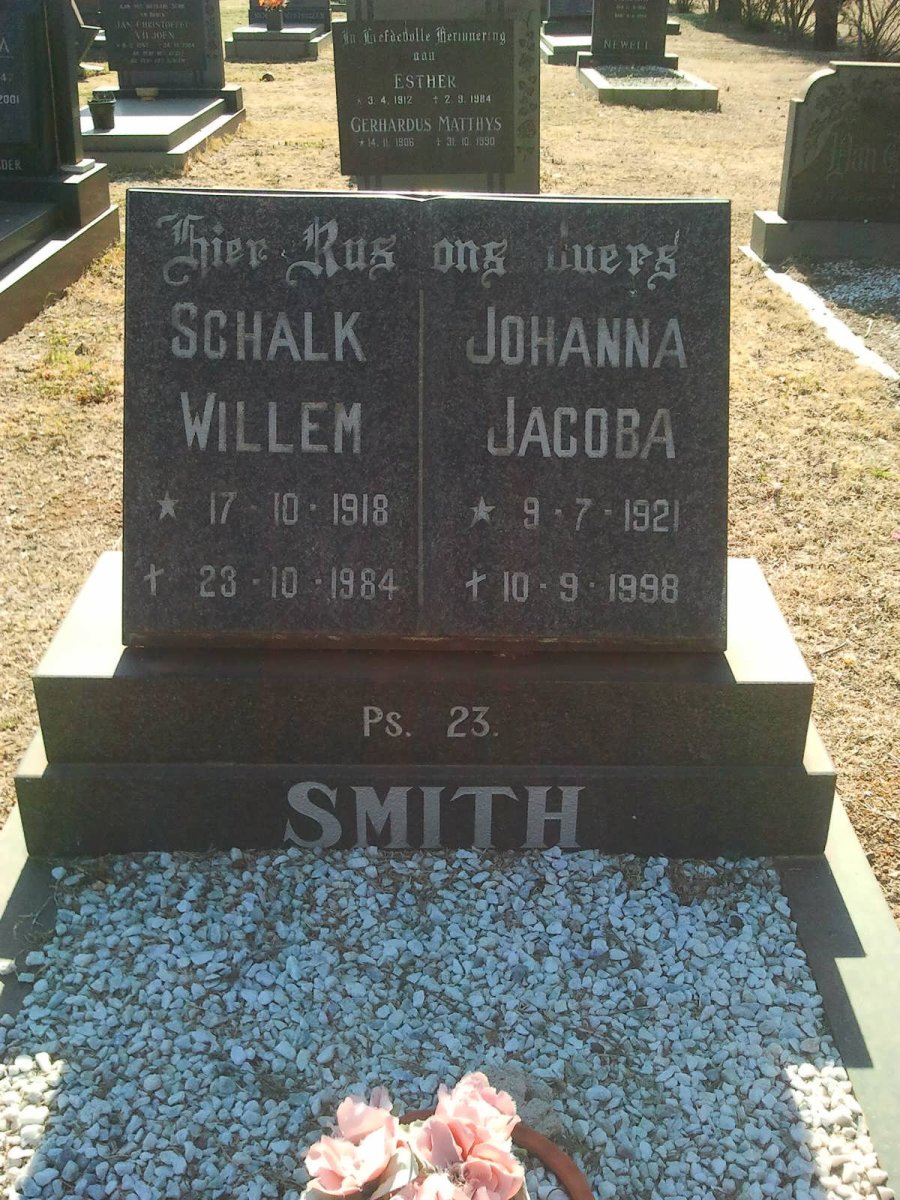 SMITH Schalk Willem 1918-1984 &amp; Johanna Jacoba 1921-1998