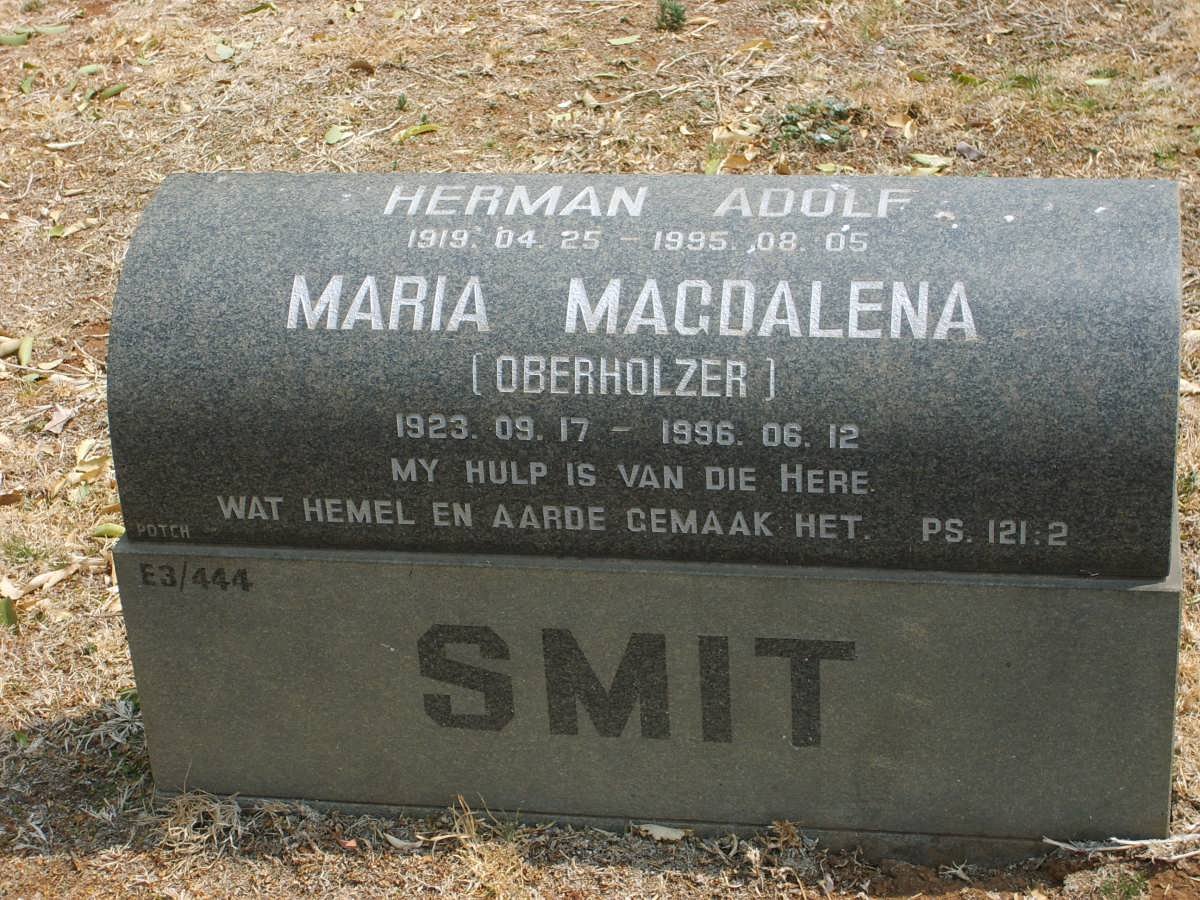 SMIT Herman Adolf 1919-1995 &amp; Maria Magdalena OBERHOLZER 1923-1996