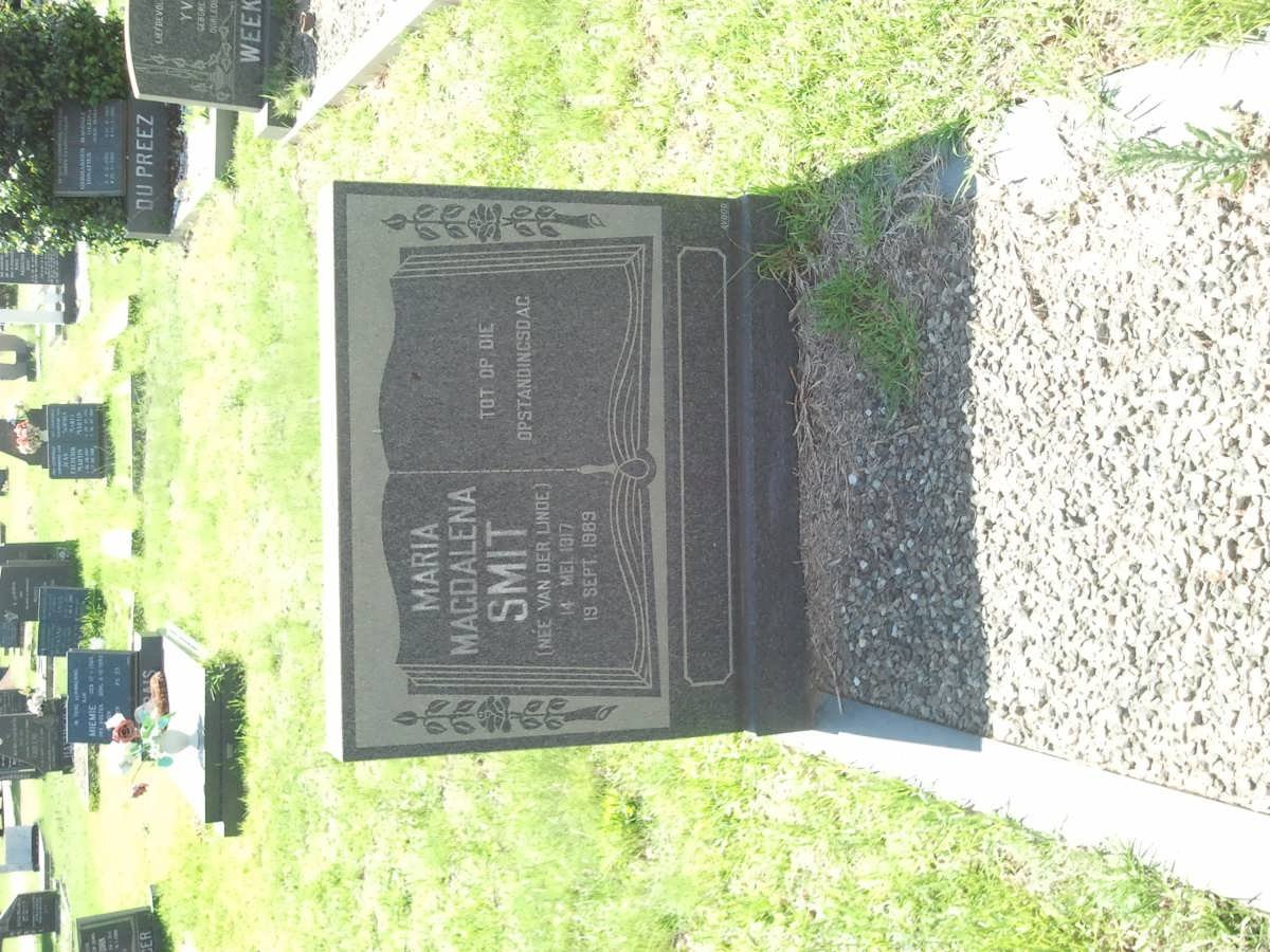 SMIT Maria Magdalena nee VAN DER LINDE 1917-1989