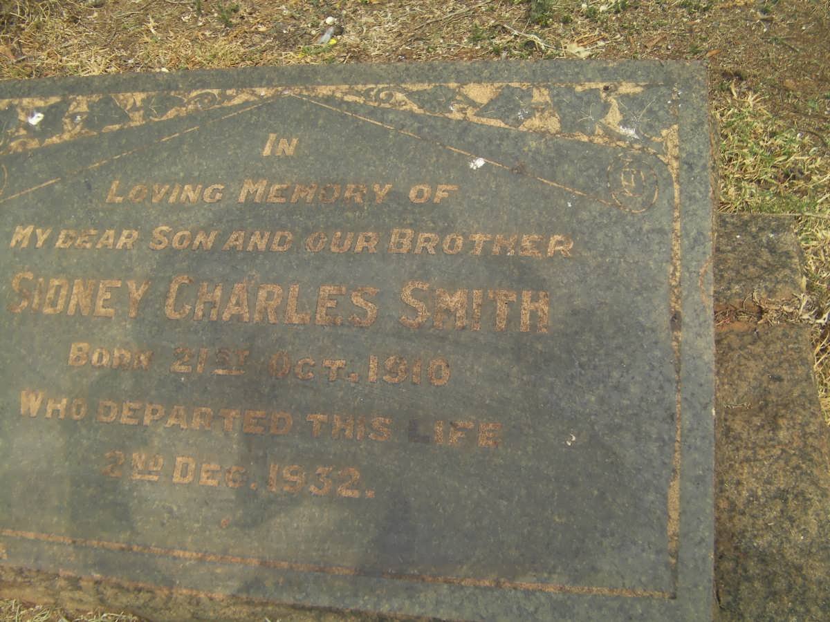 SMITH Sidney Charles 1910-1932