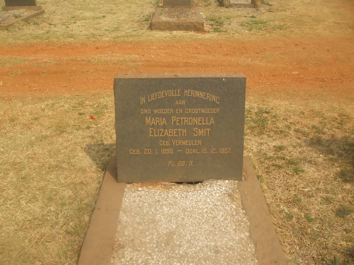 SMIT Maria Petronella Elizabeth nee VERMEULEN 1898-1957