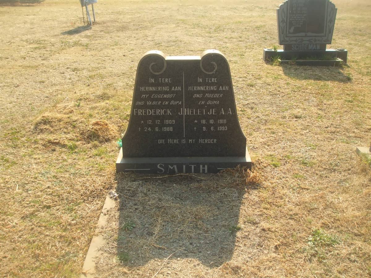 SMITH Frederick J. 1909-1988 &amp; Heletje A.A. 1918-1993