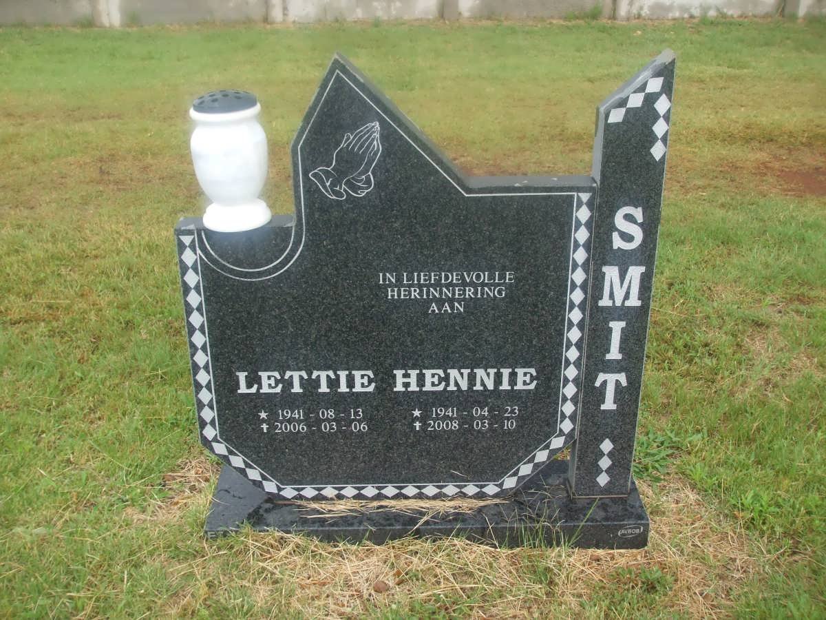 SMIT Hennie 1941-2008 &amp; Lettie 1941-2006