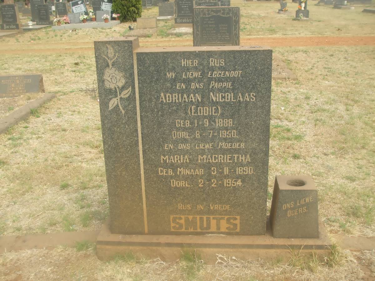 SMUTS Adriaan Nicolaas 1888-1950 &amp; Maria Magrietha MINAAR 1890-1954